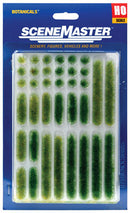 Walthers SceneMaster 949-1103 Grass Tufts and Strips 1/4" 0.6cm Tall -- Summer, 18 of Each, HO Scale