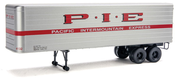 Walthers SceneMaster 949-2411 35' Fluted-Side Trailer 2-Pack - Assembled -- Pacific Intermountain Express (silver, red, white), HO Scale