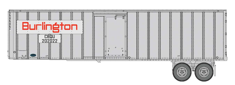 Walthers SceneMaster 949-2600 Flexi-Van 40' Trailer 2-Pack - Assembled -- Chicago, Burlington & Quincy (large name placard, side doors), HO