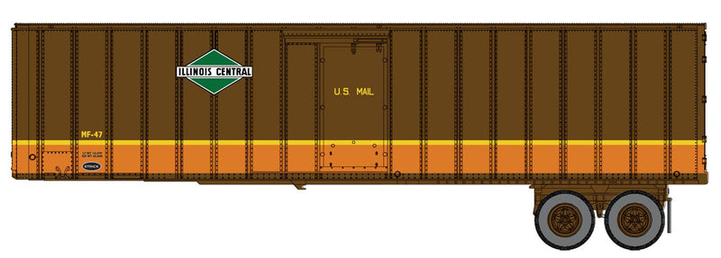 Walthers SceneMaster 949-2601 Flexi-Van 40' Trailer 2-Pack - Assembled -- Illinois Central (diamond logo, US Mail, side doors), HO