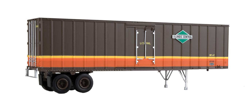 Walthers SceneMaster 949-2601 Flexi-Van 40' Trailer 2-Pack - Assembled -- Illinois Central (diamond logo, US Mail, side doors), HO