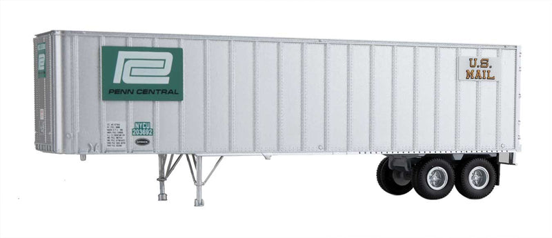 Walthers SceneMaster 949-2610 Flexi-Van 40' Trailer 2-Pack - Assembled -- Penn Central (logo and US Mail placards; end doors), HO