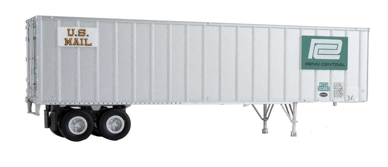 Walthers SceneMaster 949-2610 Flexi-Van 40' Trailer 2-Pack - Assembled -- Penn Central (logo and US Mail placards; end doors), HO