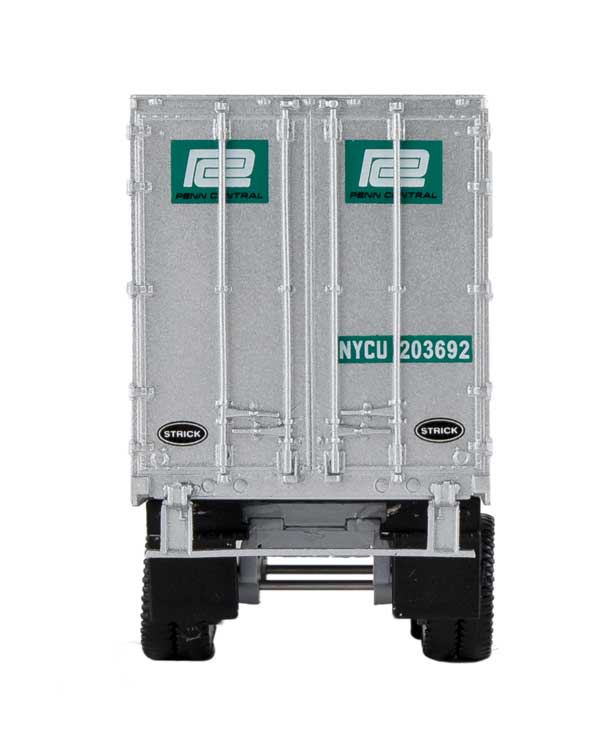 Walthers SceneMaster 949-2610 Flexi-Van 40' Trailer 2-Pack - Assembled -- Penn Central (logo and US Mail placards; end doors), HO