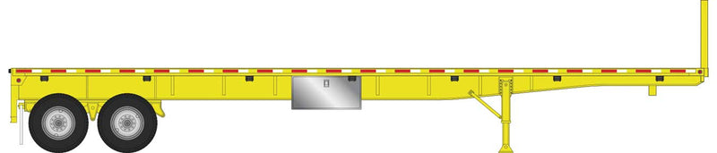 Walthers SceneMaster 949-2702 40' Flatbed Trailer - Ready to Run - 2-Pack -- Yellow, HO