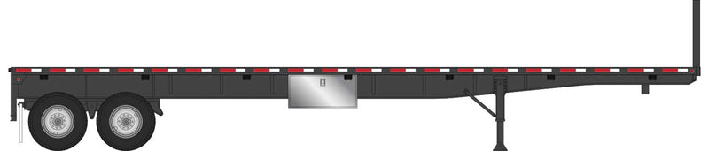 Walthers SceneMaster 949-2703  40' Flatbed Trailer - Ready to Run - 2-Pack -- Black, HO