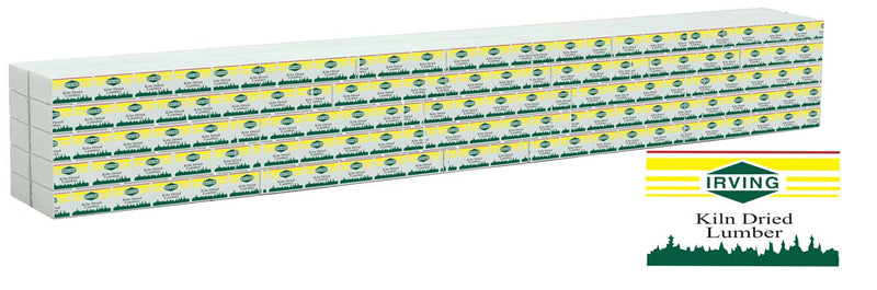Walthers SceneMaster 949-3163 Wrapped Lumber Load for WalthersMainline 72' Centerbeam Flatcar -- Irving Lumber (yellow, green), HO