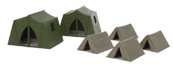 Walthers SceneMaster 949-4165 Camping Tents -- 4 Small, 2 Large, HO Scale