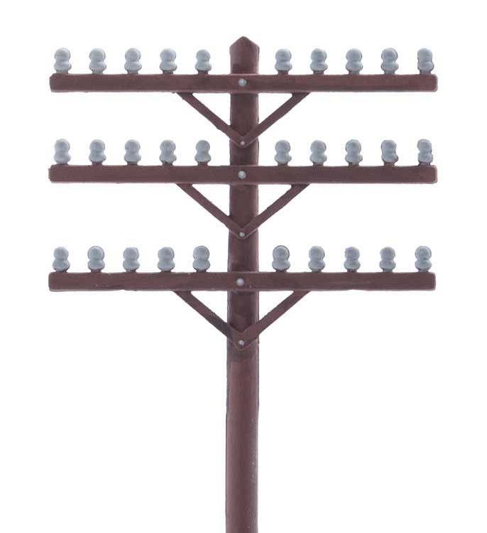 Walthers SceneMaster 949-4185 Telegraph Poles and Cross Arms -- Kit, HO
