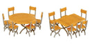 Walthers SceneMaster 949-4191 Tables and Chairs -- Kit - One Each Square and Round Tables, plus 12 Chairs, HO