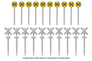 Walthers SceneMaster 949-4197 Railroad Crossing Signs -- 10 Each Modern Advance Warning & Crossbucks, HO