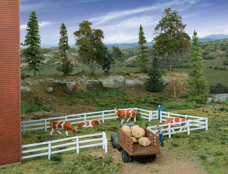 Walthers SceneMaster 949-4202 3-Rail Farm Fence (Scale Model) -- Kit, HO