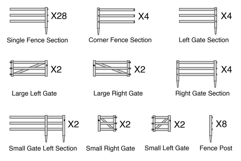 Walthers SceneMaster 949-4202 3-Rail Farm Fence (Scale Model) -- Kit, HO