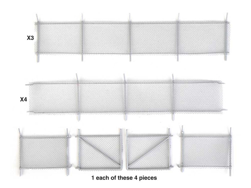 Walthers Cornerstone 949-4204 Built-Up Chain Link Fence -- Kit - 44-1/4" 112.3cm, HO