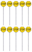Walthers SceneMaster 949-4211 Stop Signs pkg(10) -- 1924-1954 (yellow, black), HO