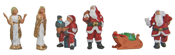 Walthers SceneMaster 949-6031 Christmas Figures -- pkg(6), HO Scale