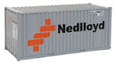 Walthers SceneMaster 949-8005 20' Corrugated Container with Flat Panel - Assembled -- Ned-Lloyd (gray, orange, black), HO Scale