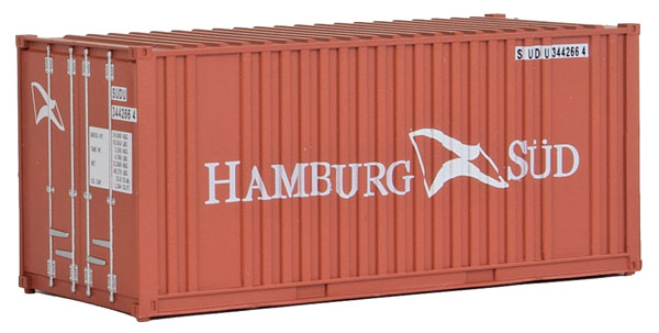 Walthers SceneMaster 949-8006 20' Corrugated Container with Flat Panel - Assembled -- Hamburg Sud, HO Scale