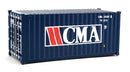 Walthers SceneMaster 949-8062 20' Corrugated Container - Assembled -- CMA (blue, white, red), HO Scale