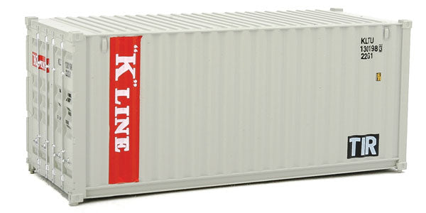 Walthers SceneMaster 949-8065 20' Corrugated Container - Assembled -- K-Line (gray, red, white), HO Scale