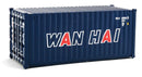 Walthers SceneMaster 949-8066 20' Corrugated Container - Assembled -- Wan Hai (blue, white, red A Lettering), HO Scale