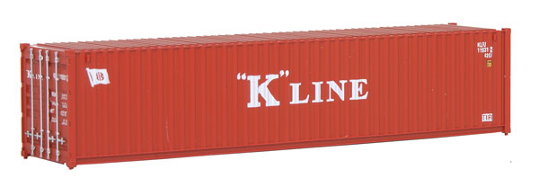 Walthers SceneMaster 949-8153 40' Corrugated Container - Assembled -- K-Line (red, white), HO Scale