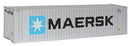 Walthers SceneMaster 949-8201 40' Hi Cube Corrugated Container w/Flat Roof - Assembled -- Maersk, HO Scale