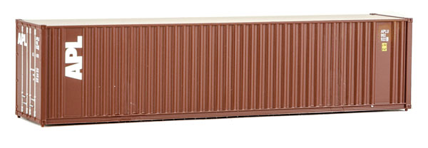 Walthers SceneMaster 949-8213 40' Hi-Cube Corrugated Container w/Flat Roof - Assembled -- American President Lines (brown, white), HO Scale