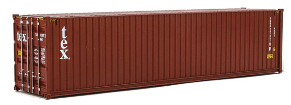 Walthers SceneMaster 949-8266 40' Hi-Cube Corrugated-Side Container - Assembled -- TEX (brown, white), HO Scale