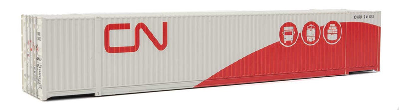 Walthers SceneMaster 949-8537 53' Singamas Corrugated-Side Container - Assembled -- Canadian National (gray, red; Three Modes, Noodle Logo), HO