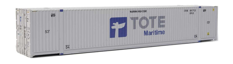 Walthers SceneMaster 949-8538 53' Singamas Corrugated-Side Container - Assembled -- Tote (white, blue, gray), HO