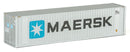 Walthers SceneMaster 949-8801 40' Hi Cube Ribbed Side Container - Assembled -- Maersk, N Scale