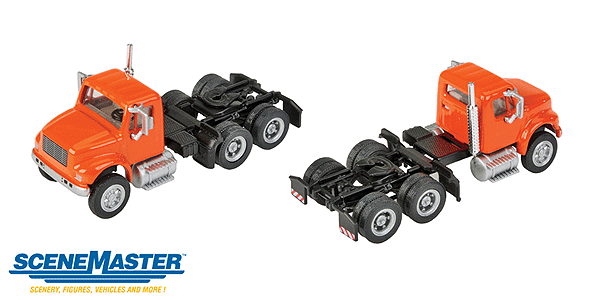 Walthers SceneMaster 949-11183 International(R) 4900 Dual-Axle Semi Tractor Only - Assembled -- Orange, HO