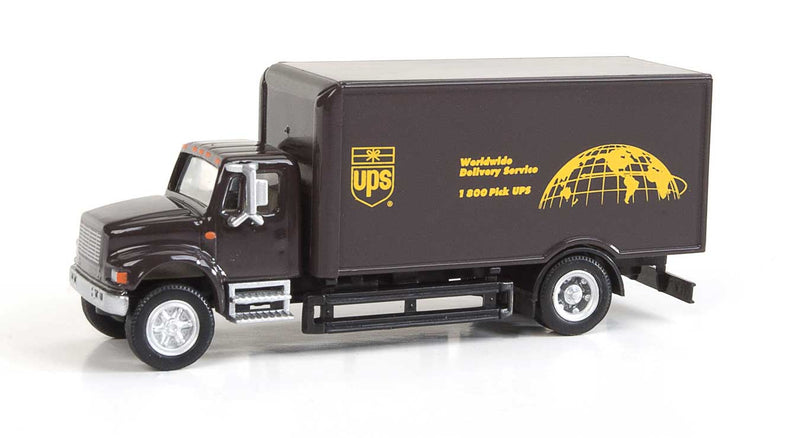 Walthers SceneMaster 949-11293 International(R) 4900 Single-Axle Box Van - Assembled -- United Parcel Service (Bow Tie Shield Logo; brown, yellow), HO