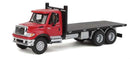 Walthers SceneMaster 949-11652 International(R) 7600 3-Axle Flatbed Truck - Assembled -- Red Cab, Black Flatbed, HO Scale
