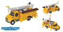 Walthers SceneMaster 949-11732 International(R) 4300 Utility Truck w/Drill - Assembled -- Yellow, HO Scale