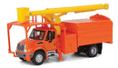 Walthers SceneMaster 949-11744 International(R) 4300 2-Axle Truck with Tree Trimmer Body - Assembled -- Orange Cab and Body, Yellow Boom, HO Scale