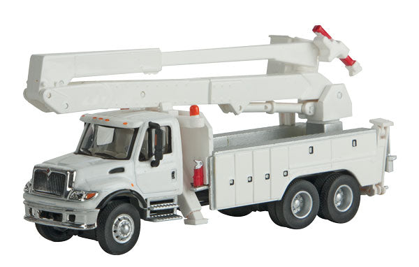 Walthers SceneMaster 949-11753 International(R) 7600 Utility Truck w/Bucket Lift - Assembled -- White w/Railroad Maintenance-of-Way Logo Decals, HO Scale