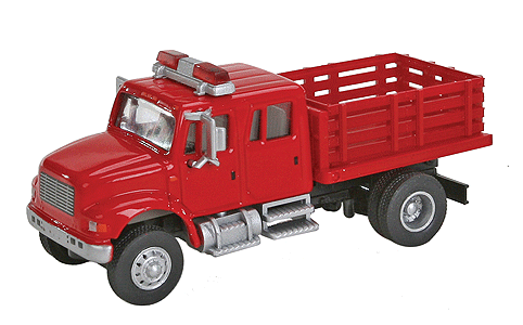 Walthers SceneMaster 949-11892 International(R) 4900 Fire Department Utility Truck - Assembled -- Red, HO Scale