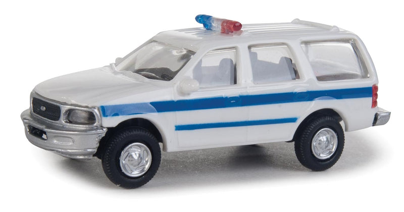 Walthers SceneMaster 949-12045 Ford(R) Expedition Special Service Vehicle (SSV) -- Police, Sheriff & Highway Patrol decals (white, blue stripe, nonworking lights), HO