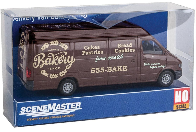 Walthers SceneMaster 949-12202 Delivery Van - Assembled -- Homemade Bakery Shop (maroon, white), HO