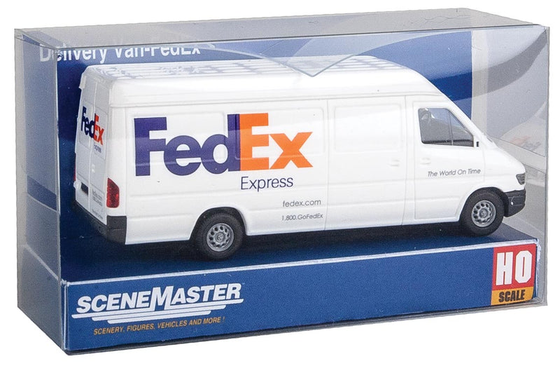 Walthers SceneMaster 949-12203 Delivery Van - Assembled -- FedEx Express (white, purple, orange), HO