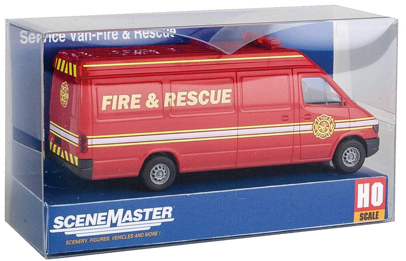 Walthers SceneMaster 949-12204 Service Van - Assembled -- Fire and Rescue (red, white, yellow), HO