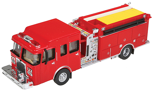 Walthers SceneMaster 949-13800 Heavy-Duty Fire Engine - Assembled -- Red, HO Scale