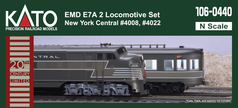 Kato USA 106-0440 EMD E7A New York Central #4008 / #4022, 2 Locomotive Set, N Scale