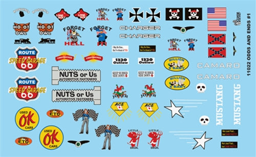 Gofer Racing 11022 Gofer Racing Odds and Ends Decal Sheet, 1:24 & 1:25 Scales
