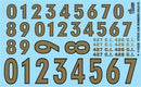 Gofer Racing 11028 Gold Numbers Model Car Decal Sheet, 1:24 & 1:25 Scales