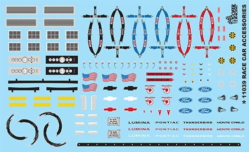Gofer Racing 11039 Race Car Accessories Decal Sheet, 1:24 & 1:25 Scales