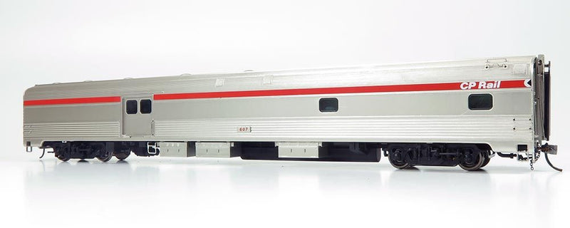 Rapido 114007 Budd Baggage-Dorm - Ready to Run -- Canadian Pacific 607 (stainless, Action Red), HO