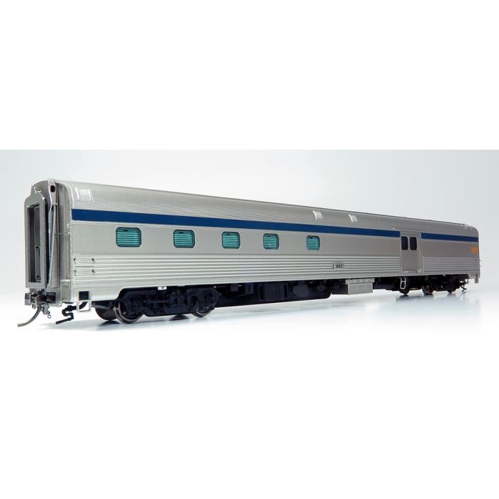 Rapido 114014 Budd Baggage-Dorm - Ready to Run -- VIA Rail Canada 613 (Original Scheme, stainless, blue, yellow), HO